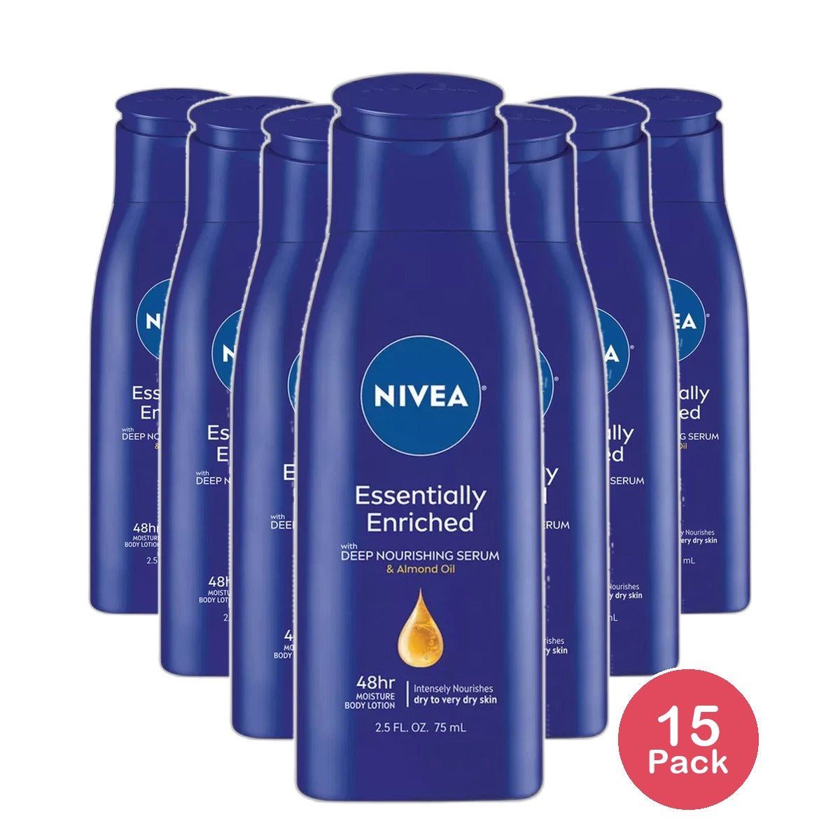 Nivea Essentially Enriched Body Lotion Travel Size 2.5Oz (Pack of 24)