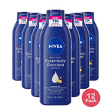 Nivea Essentially Enriched Daily Body Lotion for Very Dry Rough Skin 8.4Oz (Pack of 12)