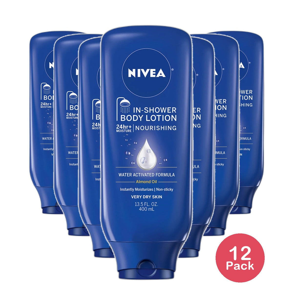 Nivea In-Shower Body Lotion Nourishing For Very Dry Skin 13.5Oz (Pack of 12)