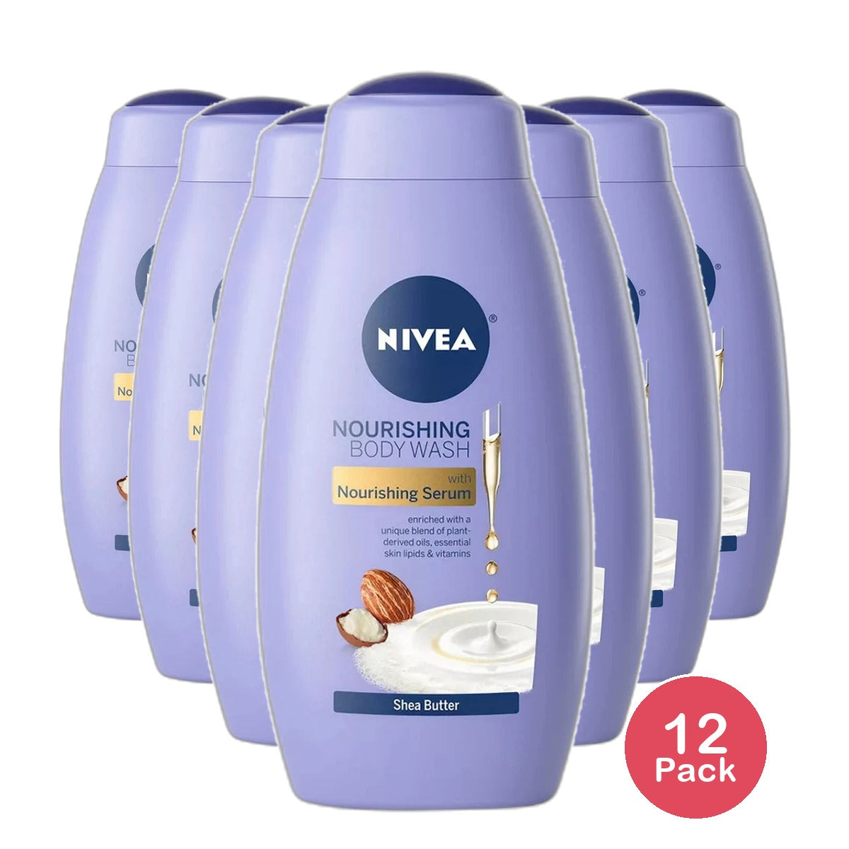 Nivea Shea Butter Nourishing Body Wash for Dry Skin 20Oz (Pack of 12)
