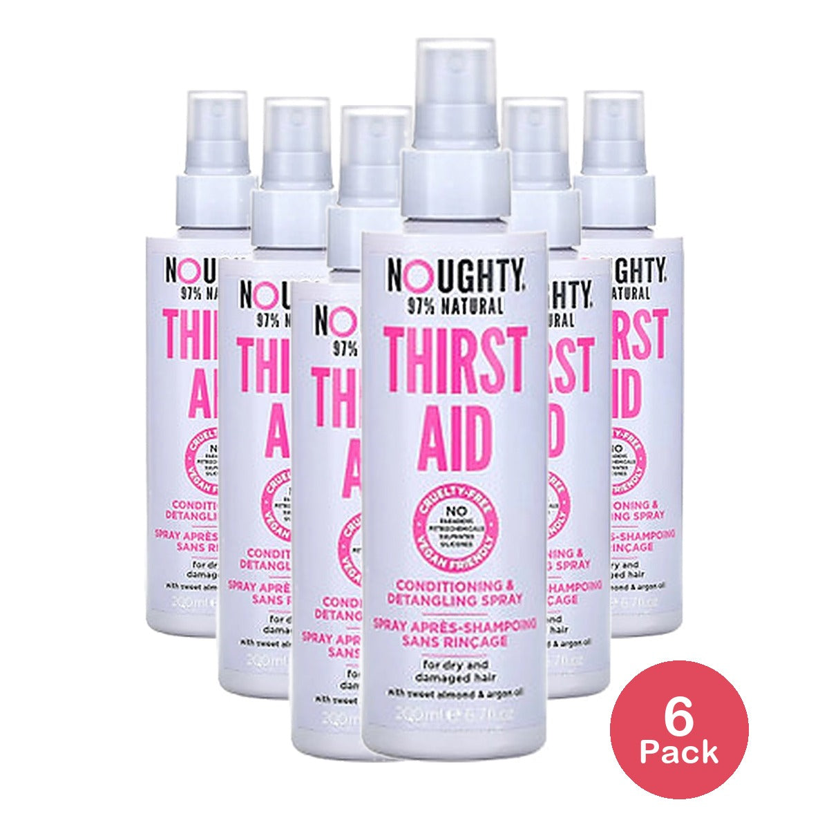 Noughty Thirst Aid Leave-In Conditioner 6.7 Oz (Pack of 6)