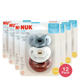 NUK ComfyG?? Orthodontic Pacifiers 0-6M Neutral Unisex 3 Pack 1.6oz (Pack of 12)