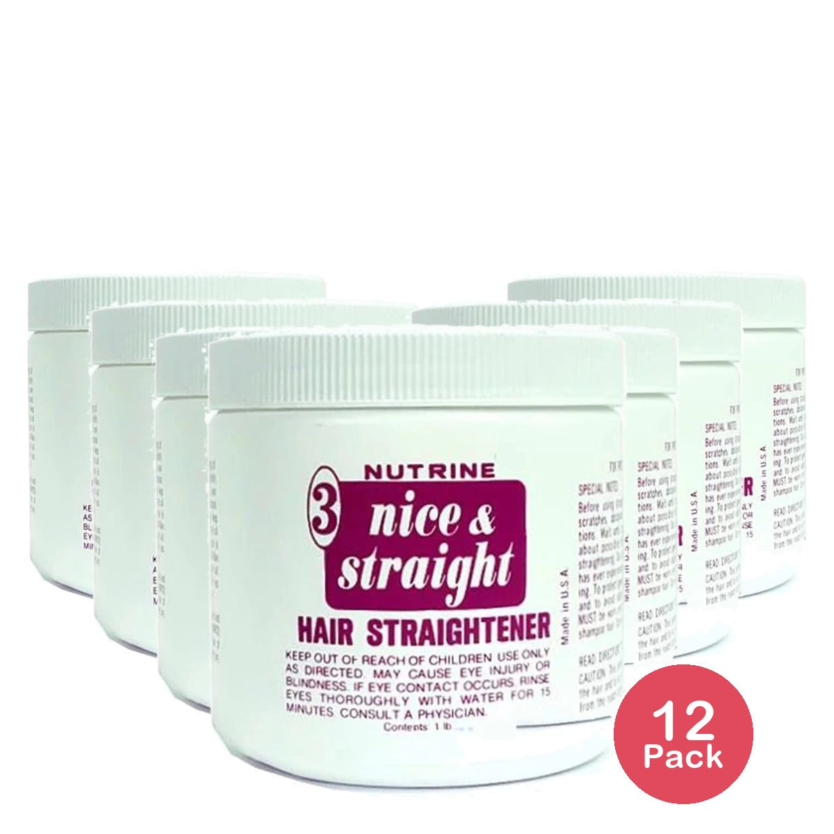 Nutrine Nice and Straight Hair Straightener Ounce 16 Oz (Pack of 12)