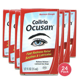 Ocusan Lubricating Eye Drops for Dry Eyes Redness Relief Whitening 0.5 Fl Oz (Pack of 24)