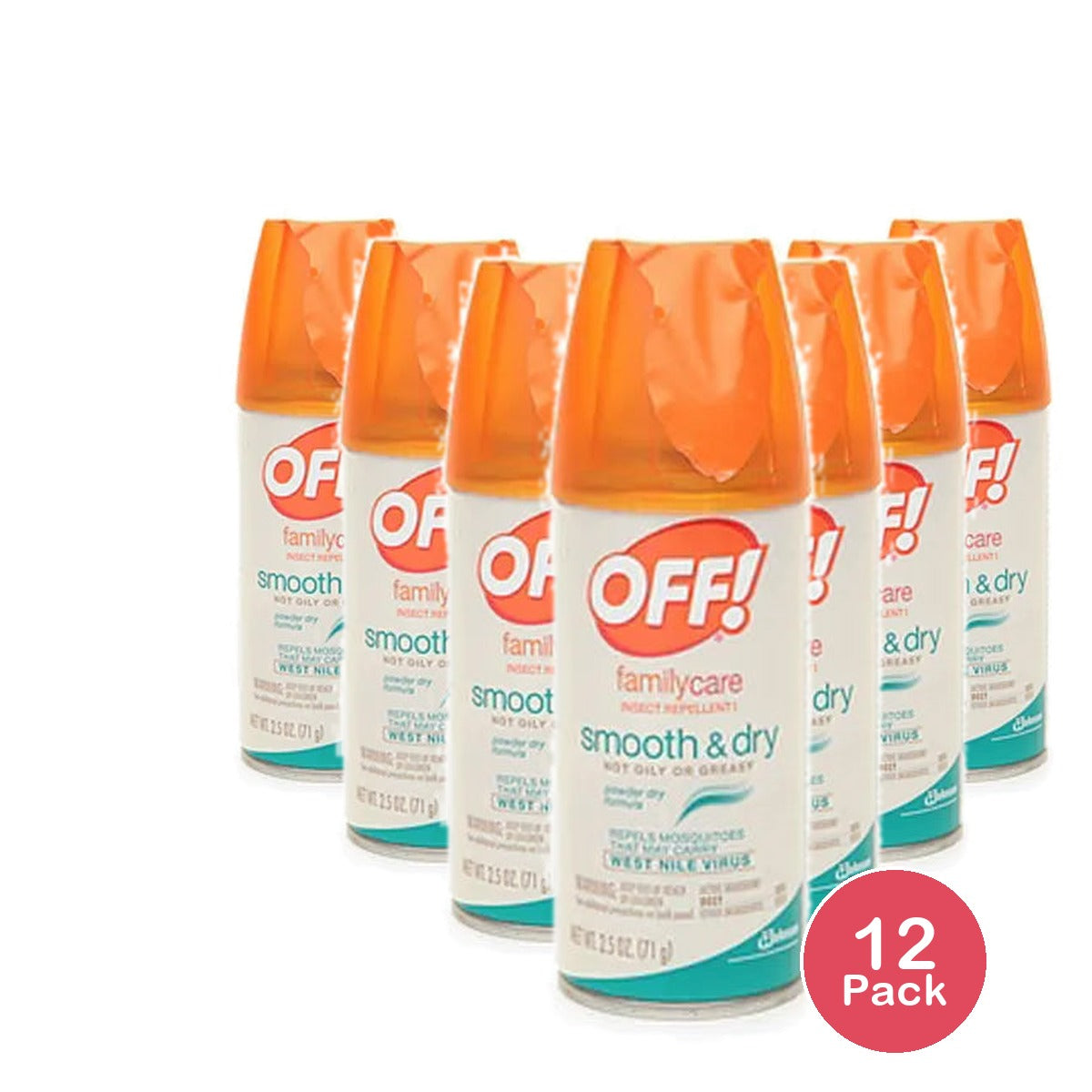 Off Familycare Smooth And Dry Aerosol Insect Repellent 2.5Oz (Pack of 12)