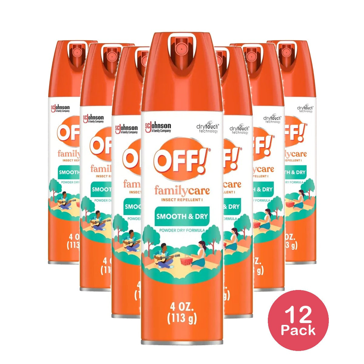 Off Skintastic Familycare Smooth Dry Insect Repellent Aerosol4Oz (Pack of 12)