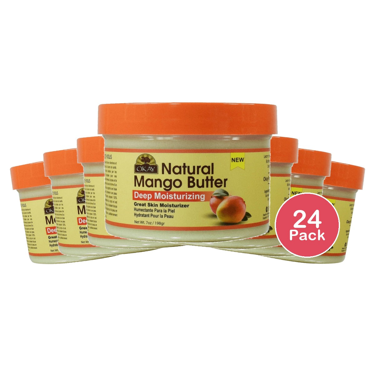 Okay 100% Natural Smooth Mango Butter 7 Oz (Pack of 24)