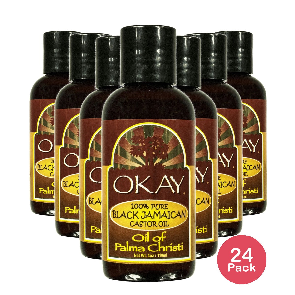 OKAY Black Jamaican Castor Oil 4 Oz (Pack of 24)