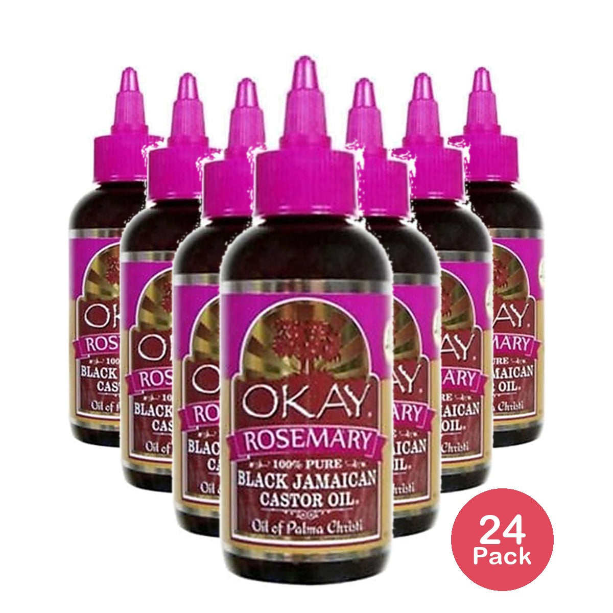 Okay Black Jamaican Castor Oil With Rosemary 4 Oz (Pack of 24)