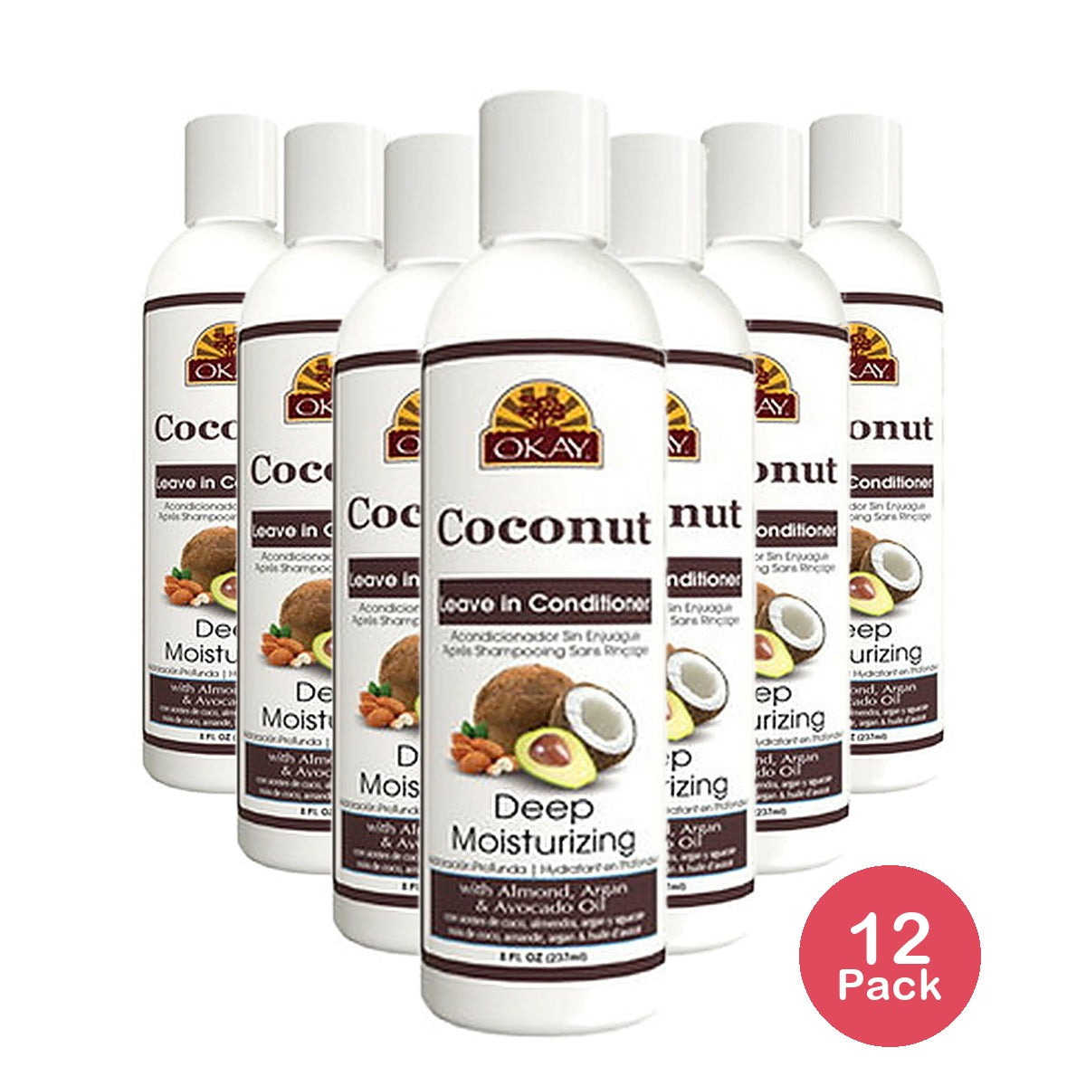 Okay Coconut Deep Moisturizing Leave-In Conditioner 8 Oz (Pack of 12)