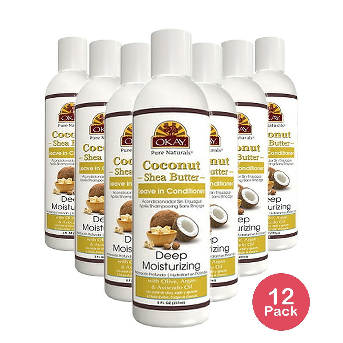 Okay Coconut & Shea Butter Leave-In Conditioner 8 Oz (Pack of 12)