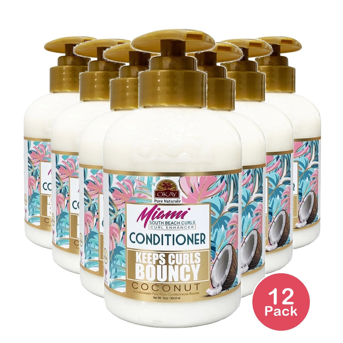 OKAY Miami South Beach Curl Enhancing Conditioner 12 Oz (Pack of 12)