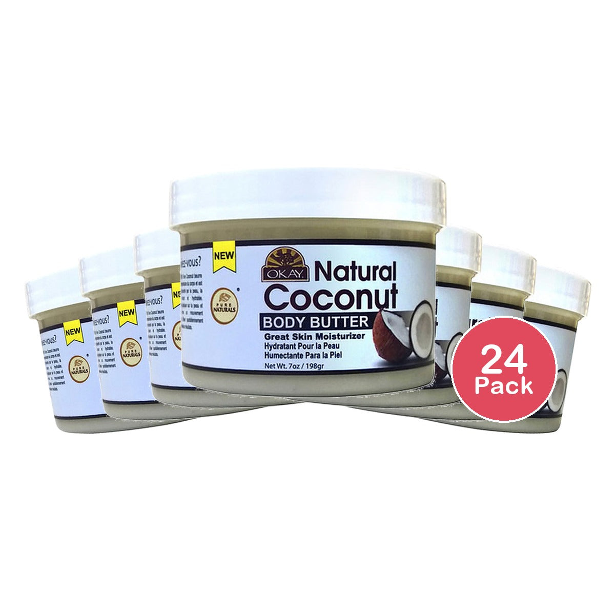 Okay Pure Naturals Natural Coconut Body Butter 7 Oz (Pack of 24)