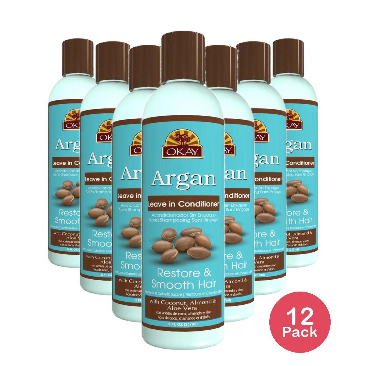 OKAY Restorative Argan Leave-In Conditioner 8 Oz (Pack of 12)