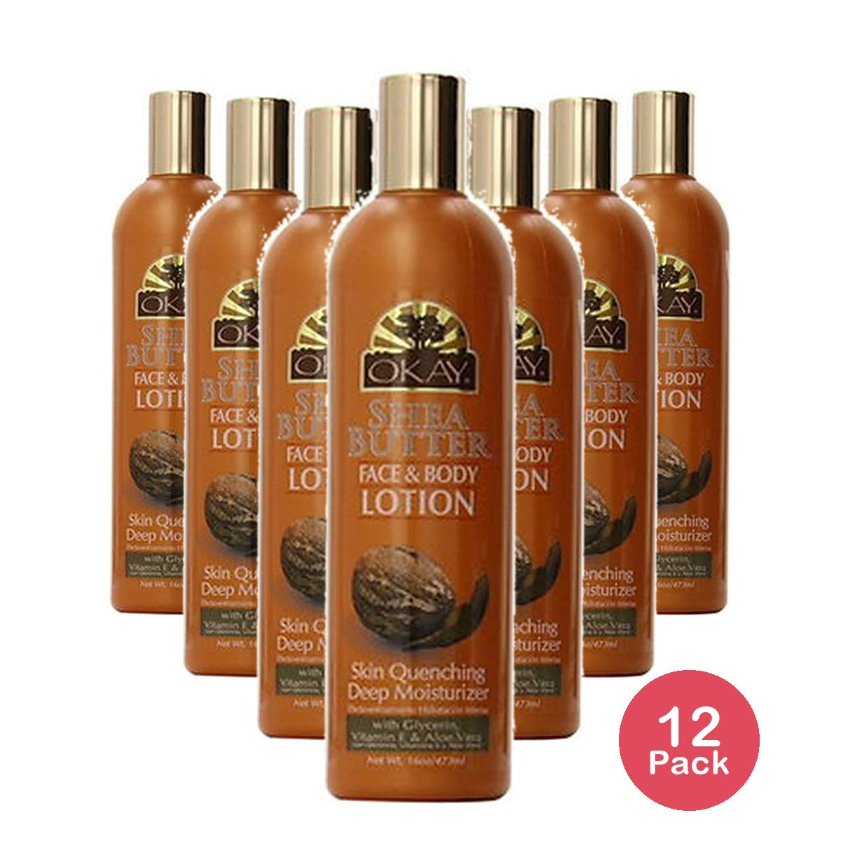Okay Shea Butter Face & Body Lotion 16 Oz (Pack of 12)