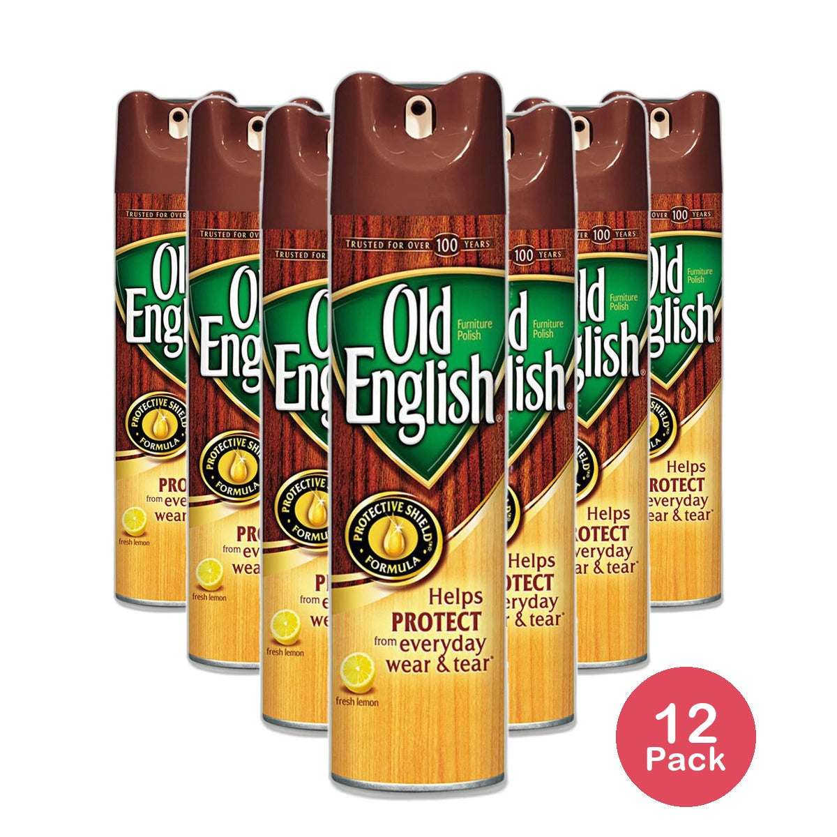 Old English Furniture Polish Spray with Protective Shield Formula Lemon 12.5Oz (Pack of 12)