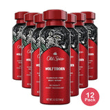 Old Spice Aluminum Free Body Spray For Men Wolfthorn 5.1Oz (Pack of 12)