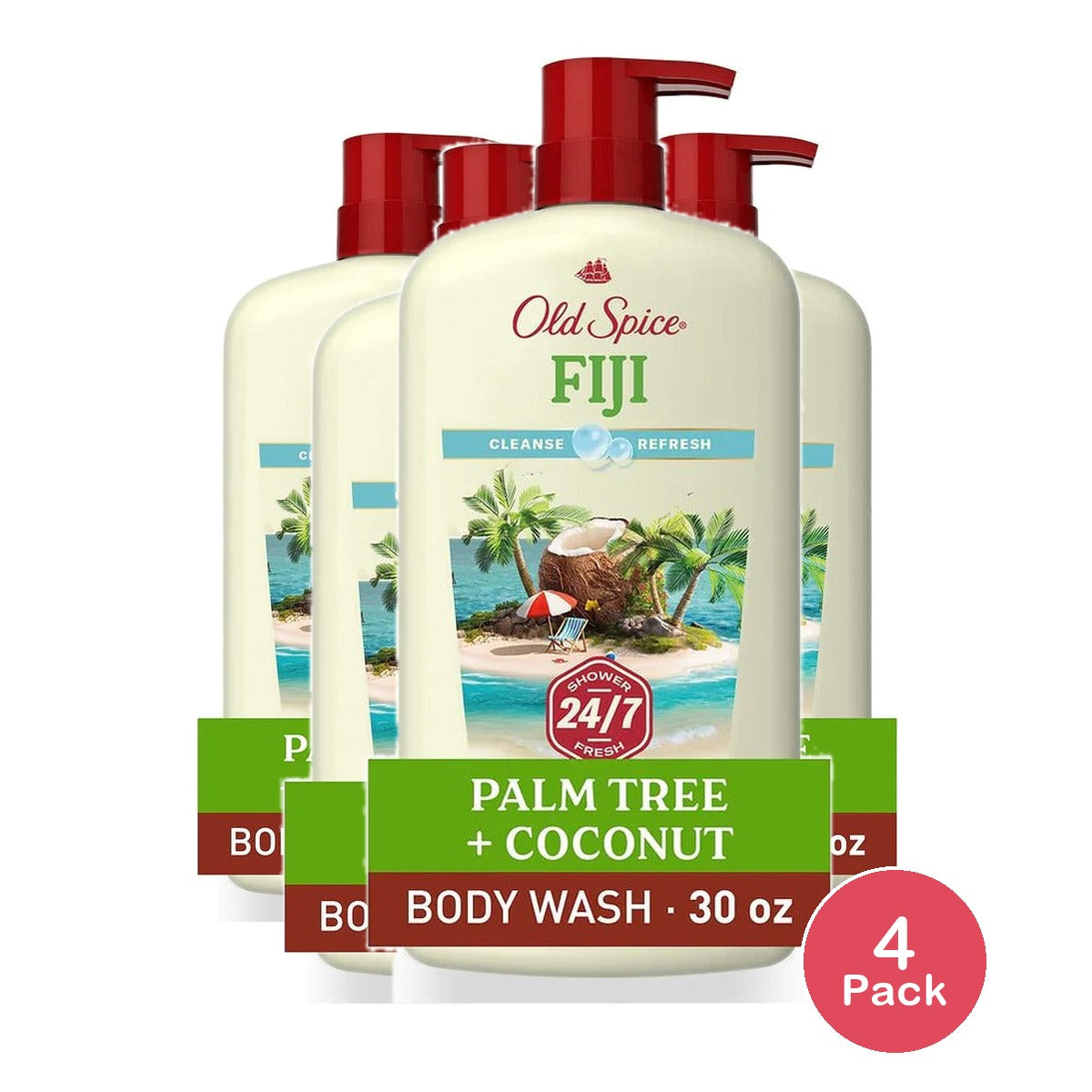 Old Spice Body Wash Fiji 30 Fl Oz (Pack of 4)
