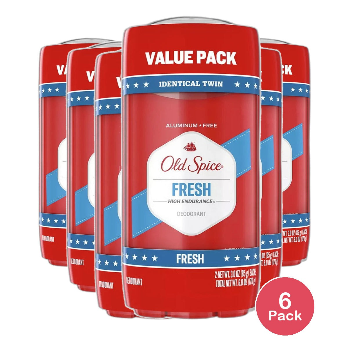 Old Spice High Endurance Fresh Deodorant 6Oz (Pack of 6)