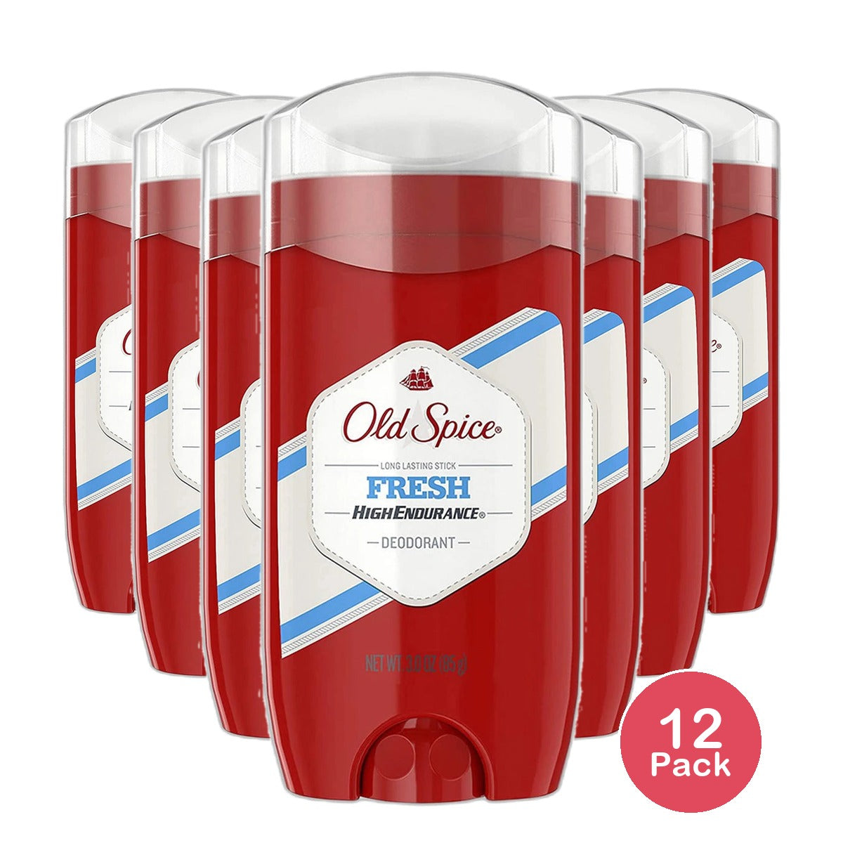 Old Spice High Endurance Long Lasting Deodorant Fresh 3Oz (Pack of 12)
