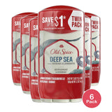 Old Spice Mens Antiperspirant Deodorant Deep Sea With Ocean Elements Twin Pack 2.6Oz (Pack Of 6)
