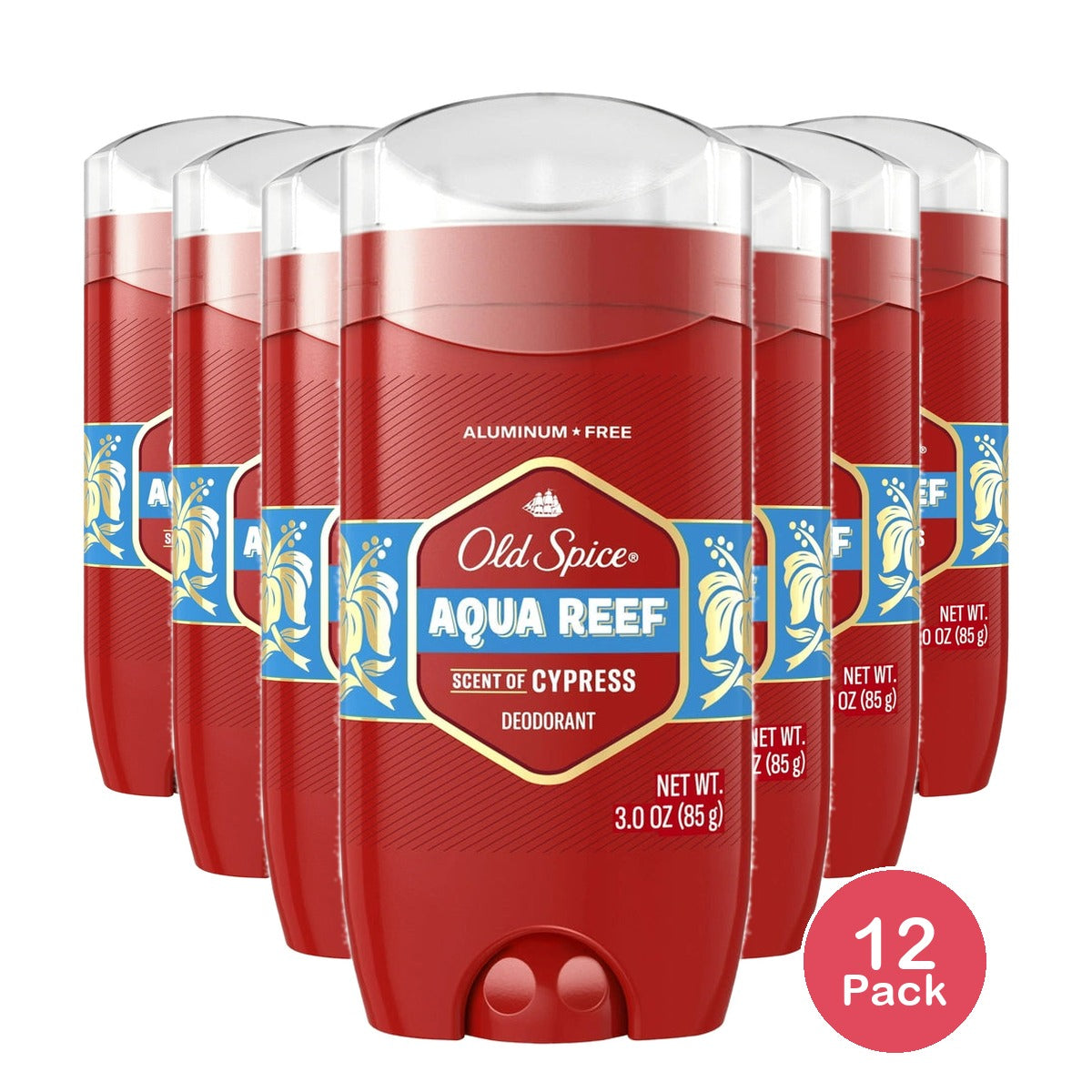 Old Spice Red Zone Aqua Reef Deodorant 3.0 oz (Pack of 12)