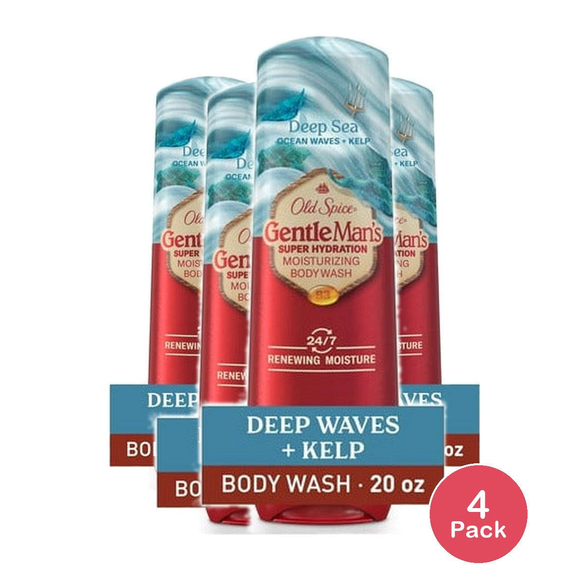 Old Spice Super Hydration Men's Deep Sea Body Wash 20 Oz (Pack of 4)