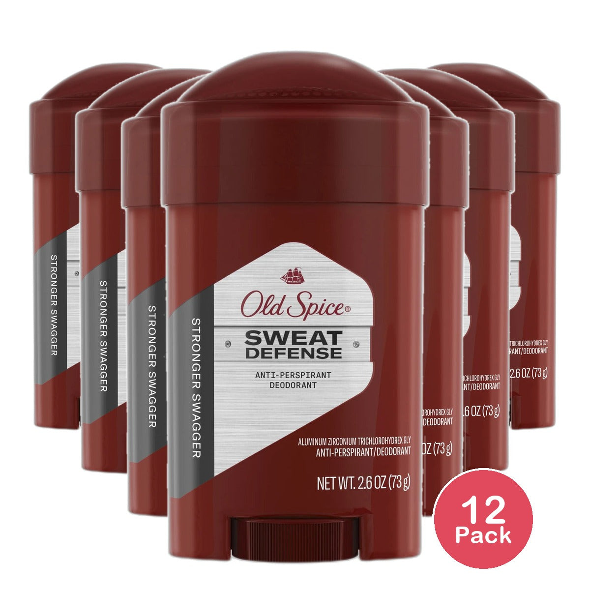 Old Spice Sweat Defense Antiperspirant Deodorant for MenSwagger 2.6Oz (Pack of 12)
