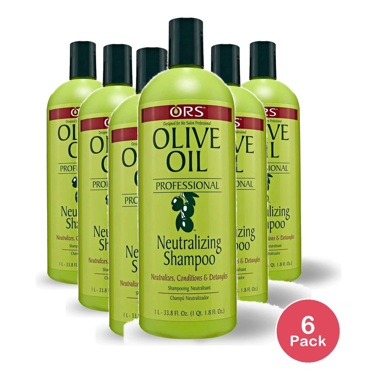 Olive Oil Professional Neutralizing Shampoo 33.8 Oz (Pack of 6)