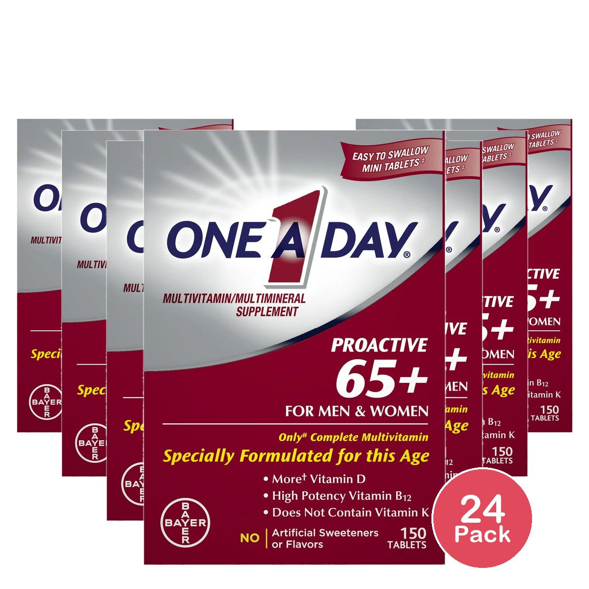 One A Day Proactive 65+ Multivitamin Tablets for Men and Women 150ct (Pack of 24)