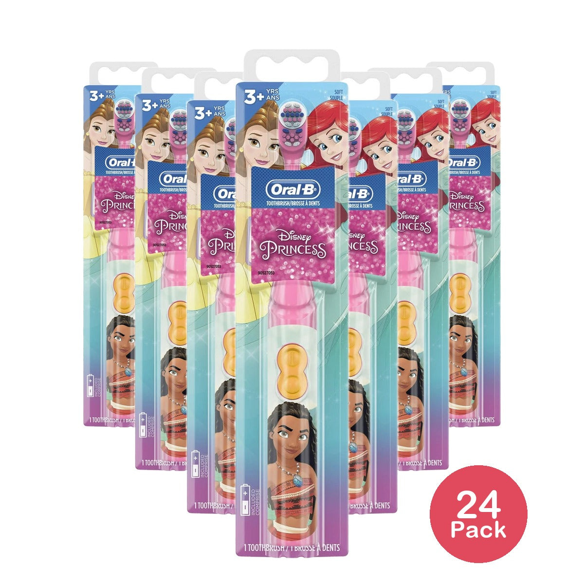 Oral-B, Kids, Battery Toothbrush, Soft, Disney Princess, 1 Toothbrush 3.36 Oz (Pack of 24)