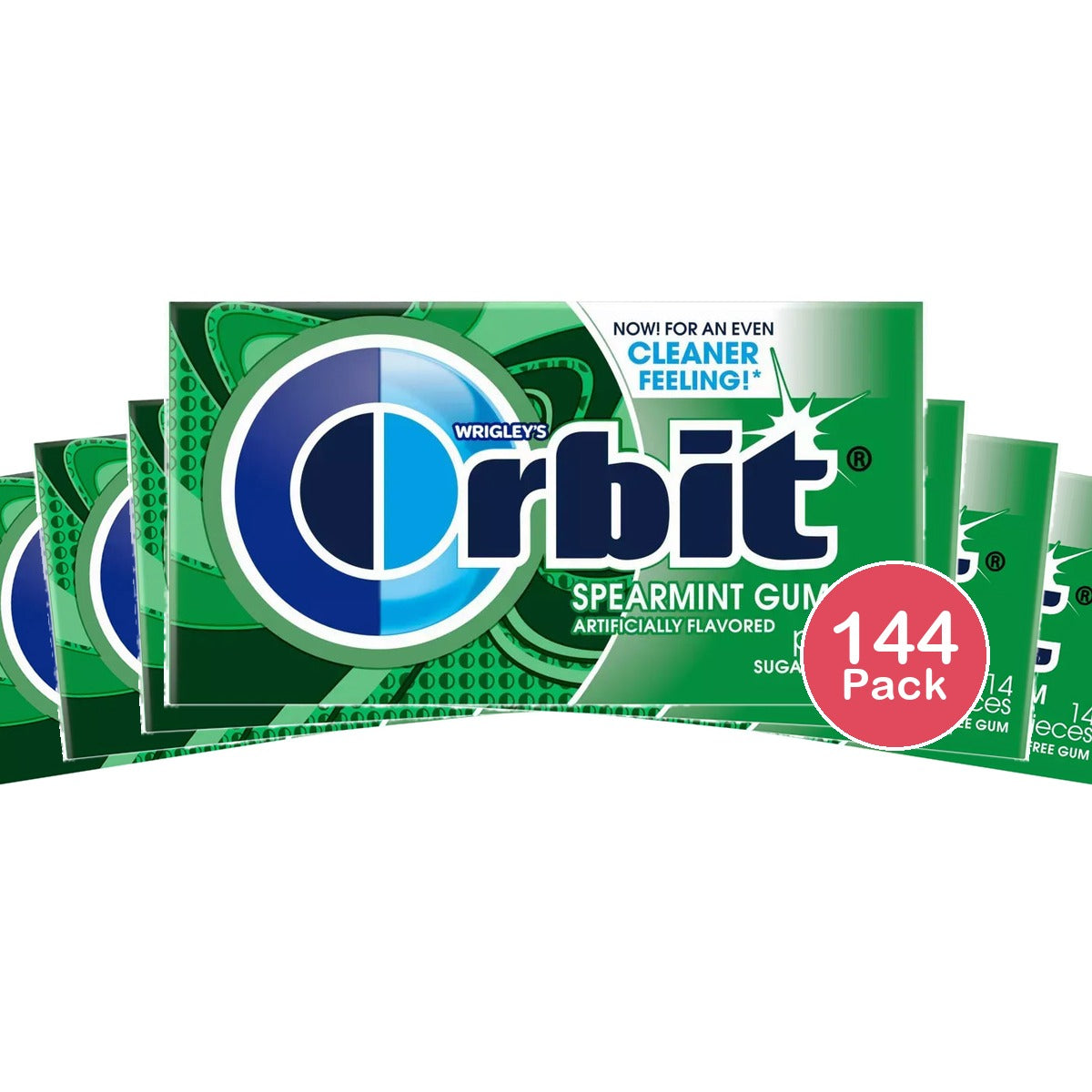Orbit Spearmint Sugar Free Chewing Gum 14Ct 1.07Oz (Pack of 144)