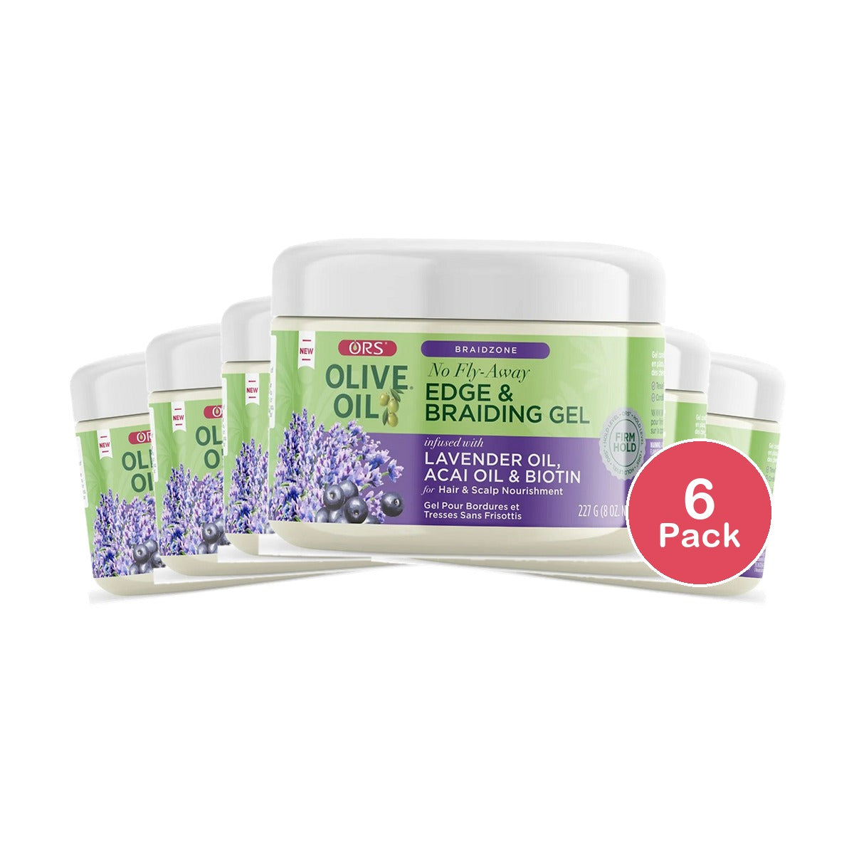 ORS Olive Oil BraidZone Edge Gel 8 Oz (Pack of 6)