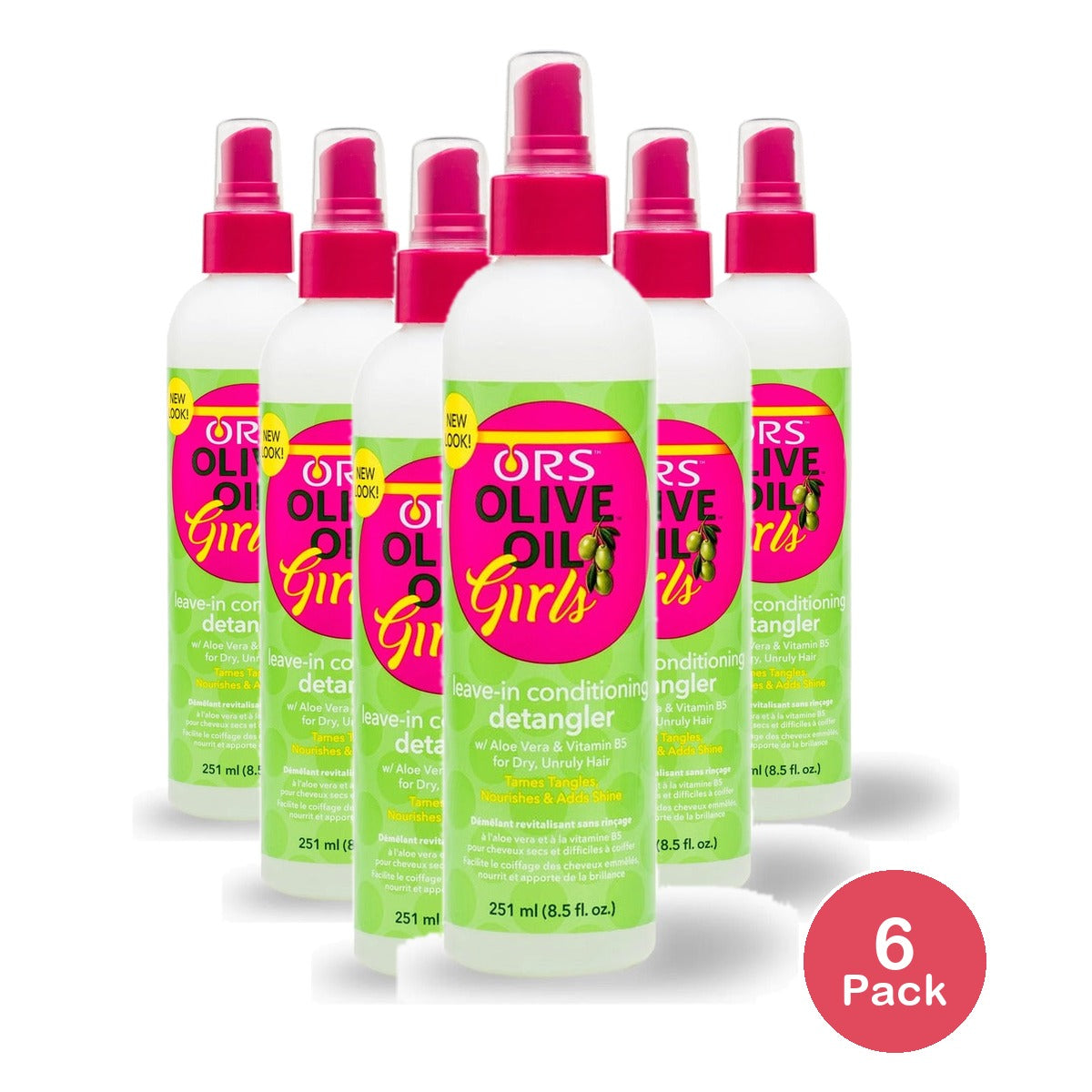 ORS Olive Oil Girls Leave-In Detangler 8.5 Oz (Pack of 6)