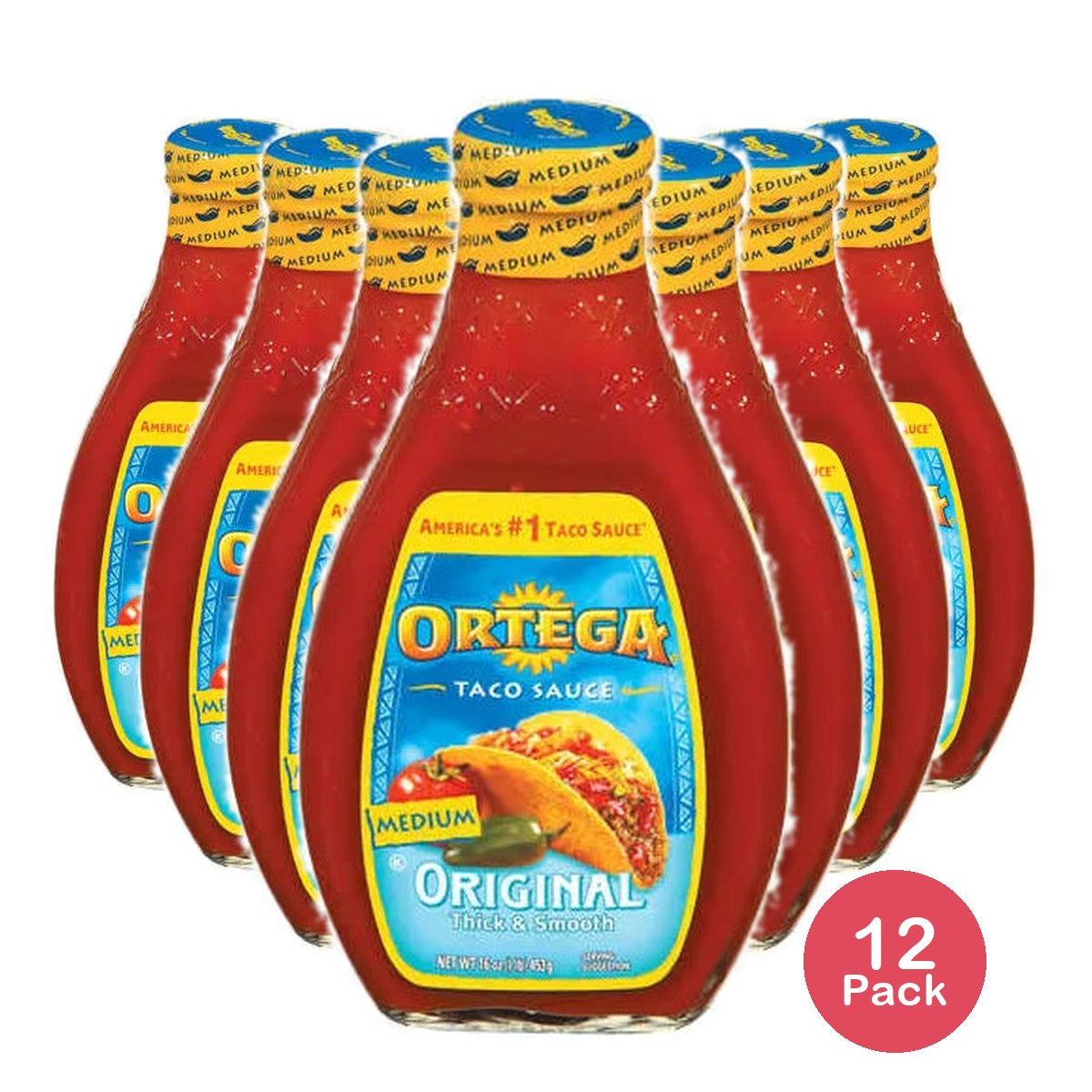 Ortega Thick & Smooth Taco Sauce Medium 16 oz (Pack of 12)