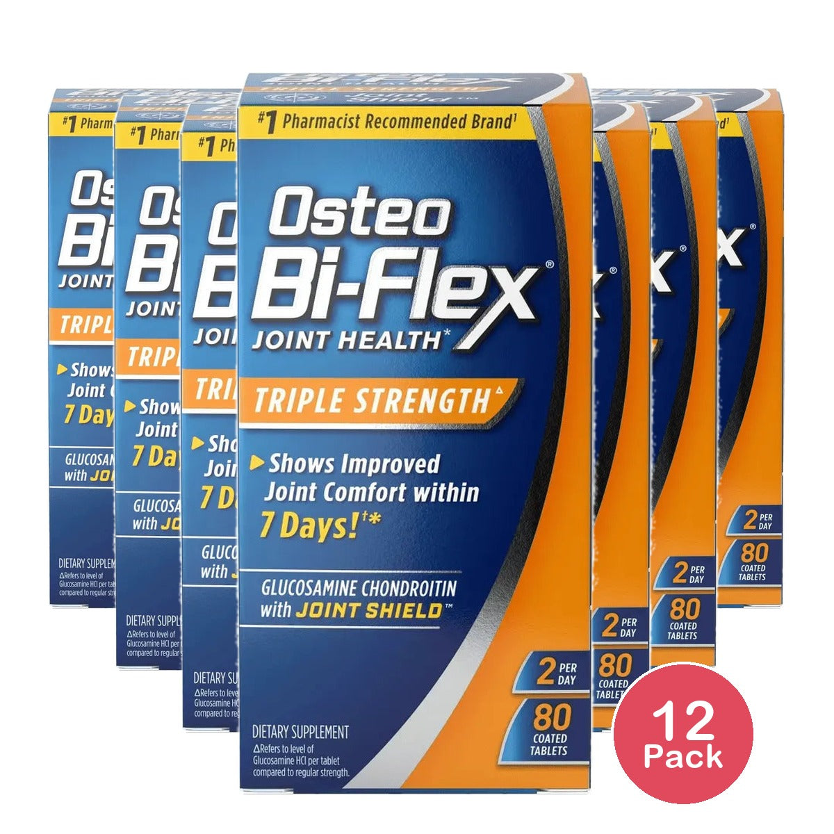 Osteo Bi-Flex Glucosamine Chondroitin Triple Strength Caplets By Sundown80 Each 5.6oz (Pack of 12)