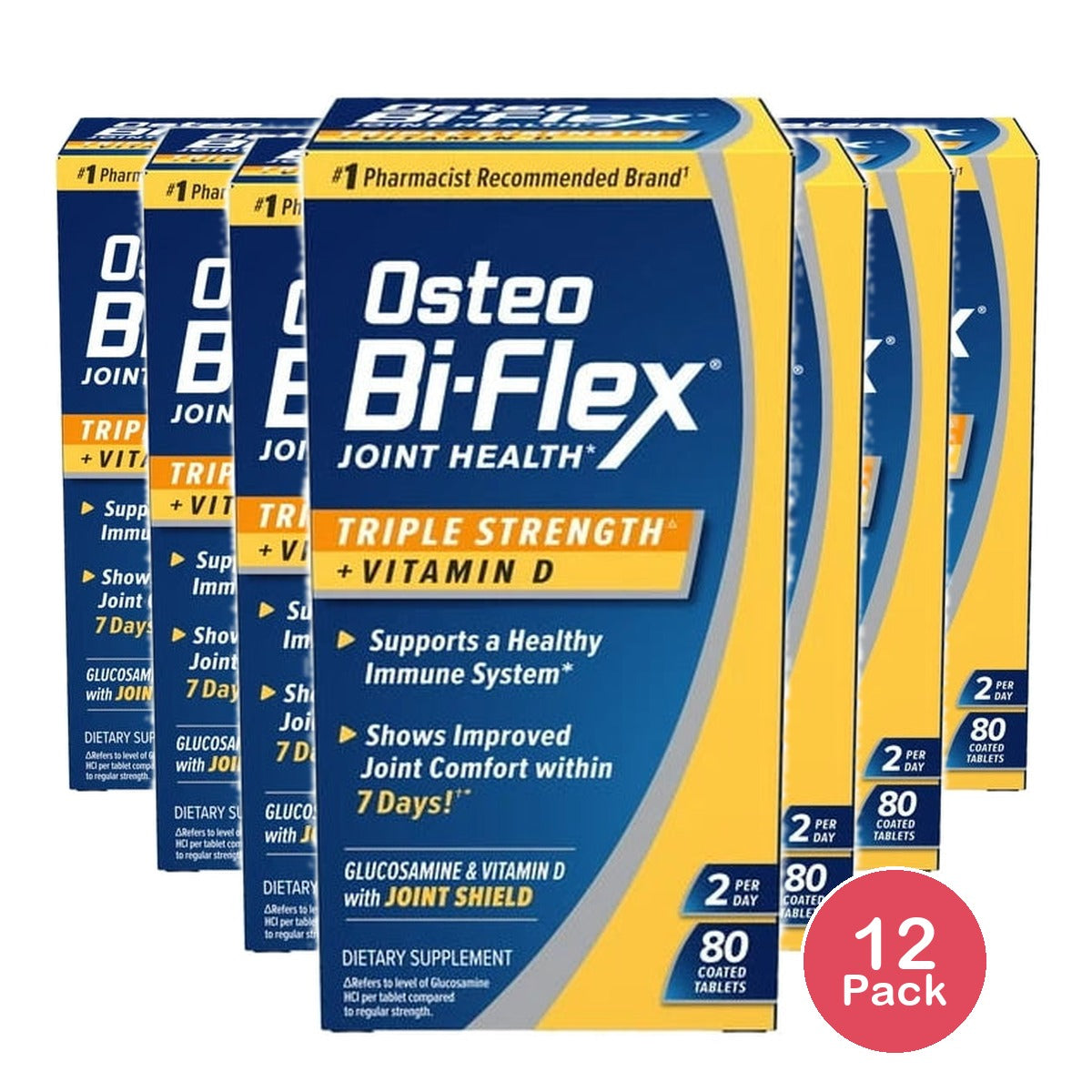 Osteo Bi-Flex Triple Strength &amp; Vitamin D Joint Health Tablets - 80ct 24 Oz (Pack of 12)