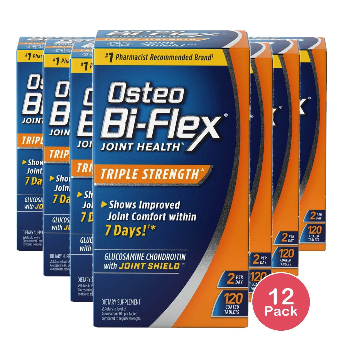 Osteo Bi-Flex Triple Strength(5), Glucosamine Chondroitin with Vitamin C Joint H (Pack of 12)