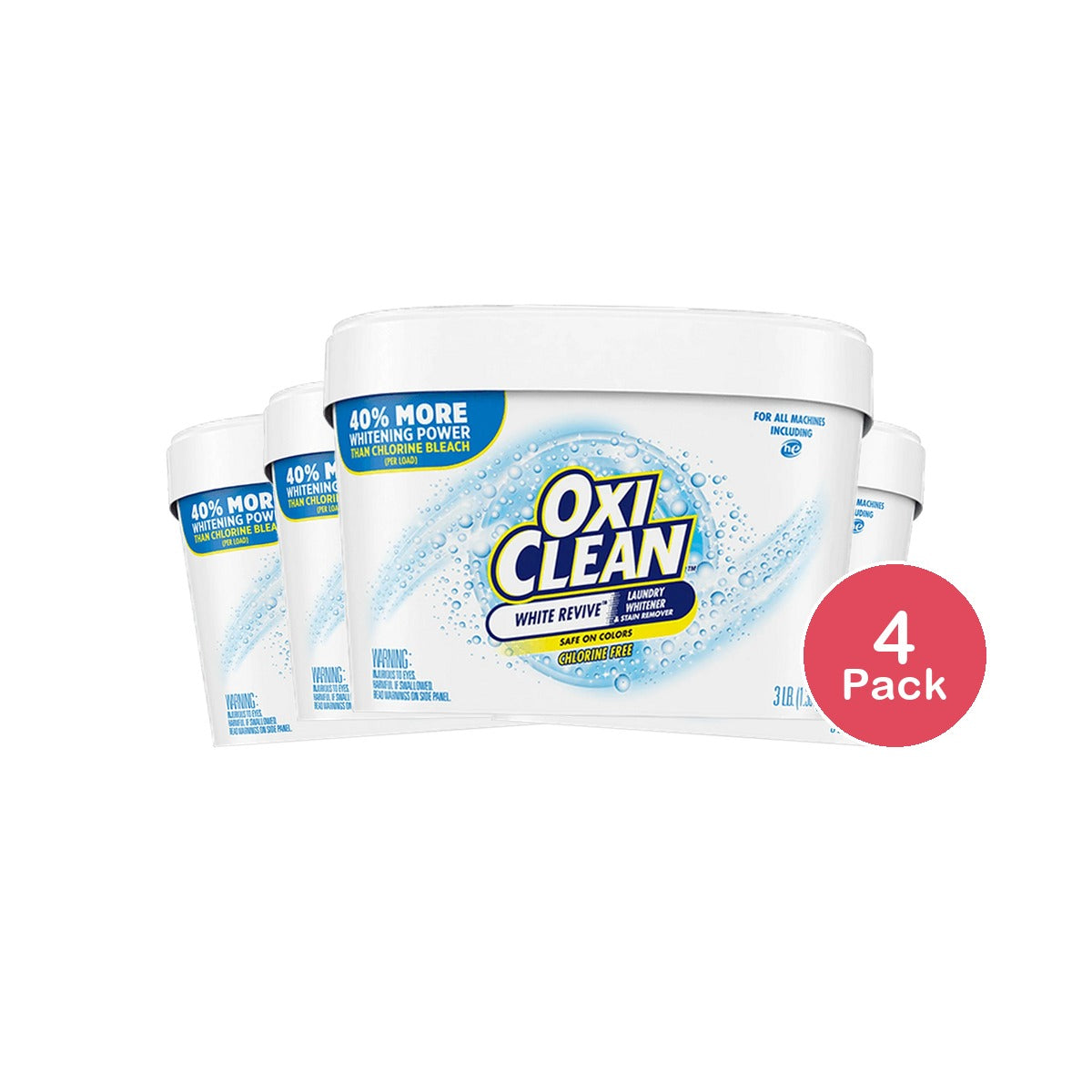 Oxi Clean White Revive Laundry Whitener and Stain Remover Powder 3 Lb 24Oz (Pack of 4)