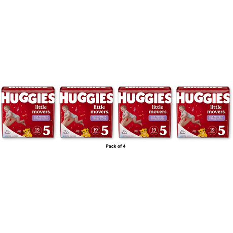 Huggies Little Movers Baby Disposable Diapers Size 50.03 Oz (Pack of 4)