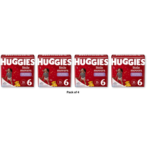 Huggies Little Movers Baby Disposable Diapers Size 6 Pack Of 4)