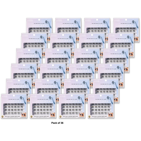 Kiss Falscara Diy Eyelash Extension Wisps Mini Lash Clusters Multipack 0.5oz (Pack of 36)