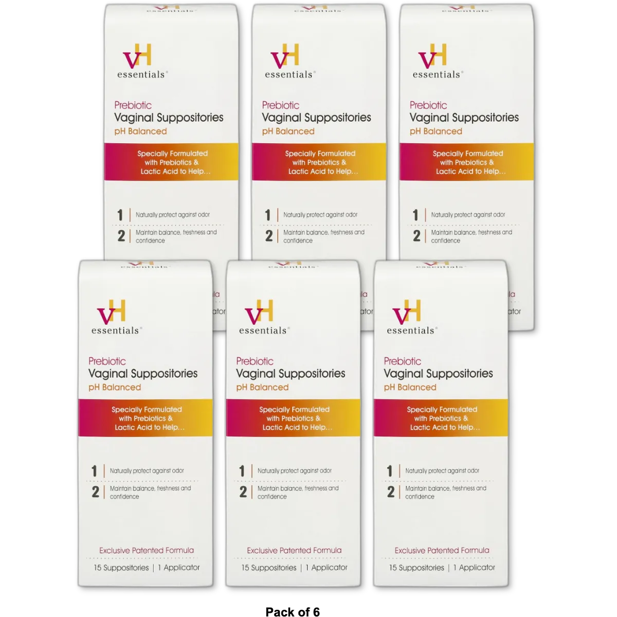 Vh Essentials Prebiotic Vaginal Suppositories15 Ea 1.6Oz (Pack Of 6)