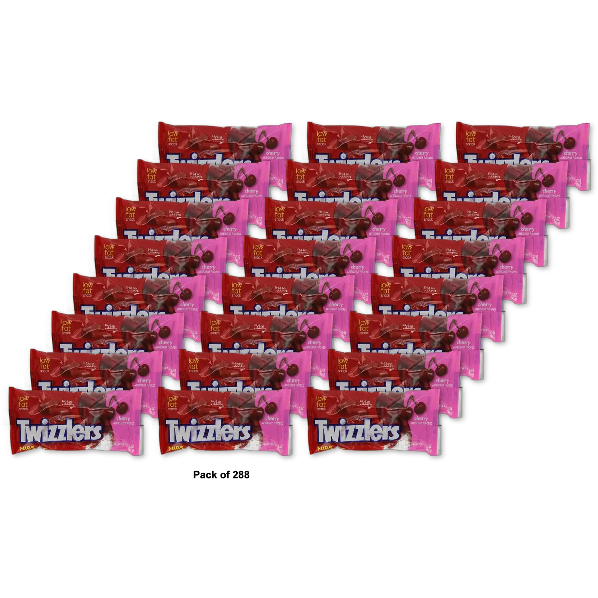 Hersheys Twizzlers Nibs Cherry Candy 2.25Oz (Pack of 288)