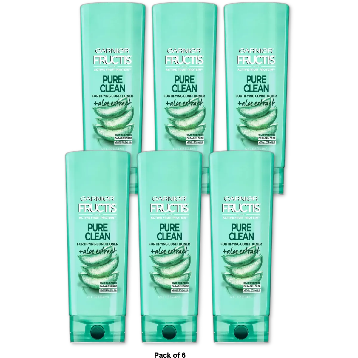 Garnier Fructis Pure Clean Hair Conditioner 12Oz (Pack of 6)