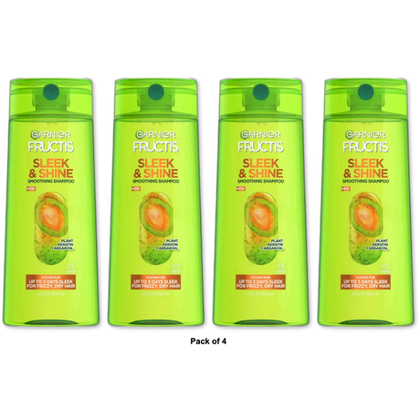 Garnier Fructis Sleek and Shine Shampoo Frizzy Dry Unmanageable Hair 22Oz (Pack of 4)
