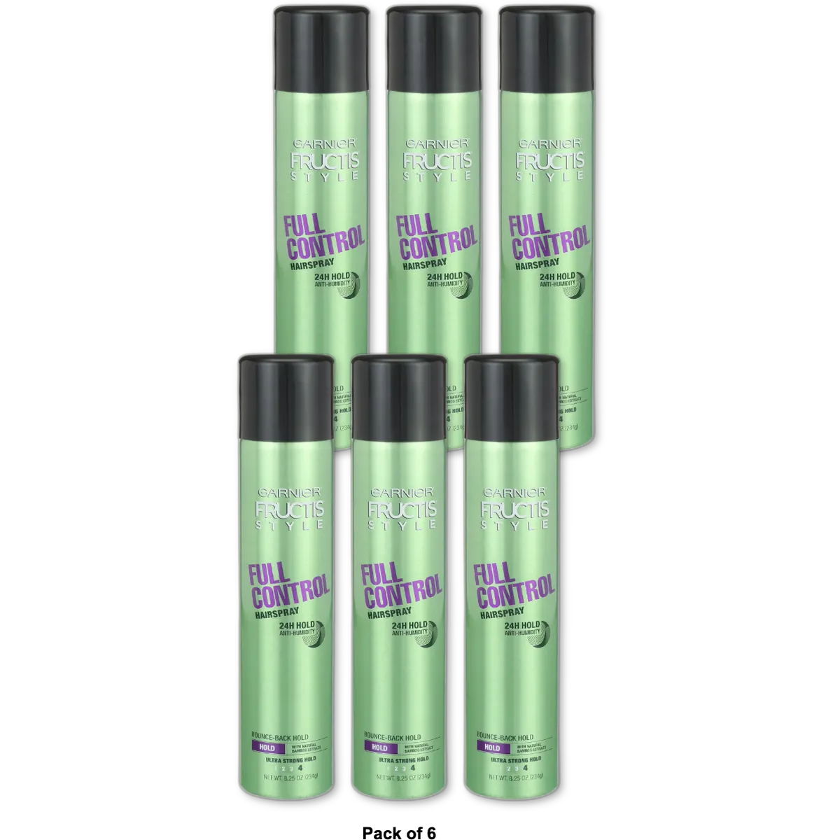 Garnier Fructis Style Full Control Hairspray Aerosol Ultra Strong 8.25Oz (Pack of 6)
