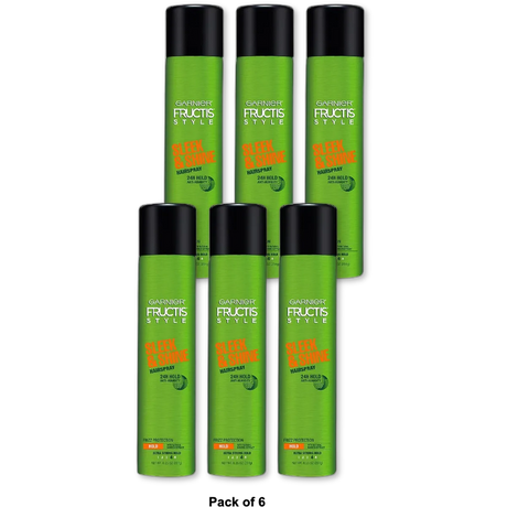 Garnier Fructis Style Sleek And Shine Anti-Humidity Hairspray Ultra Strong 6Oz (Pack of 6)