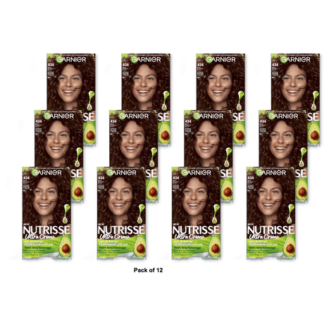 Garnier Nutrisse Herba Shine Hair Color 434 Deep Chestnut Brown1 kit 8.48oz (Pack of 12)