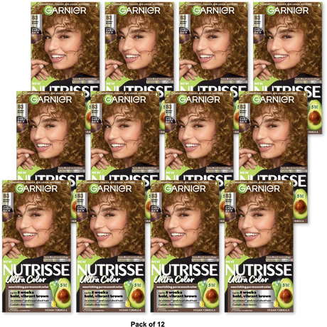 Garnier Nutrisse Nourishing Nutri-Browns Lightening Color Cream Golden Brown B3Kit 8.48oz (Pack of 12)